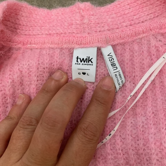 Twik Soft Pink wool blend wrap Knit Cardigan ballet ballerina ballet core - Picture 2 of 4